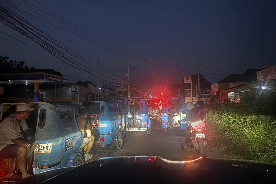 riding in tricycle at night